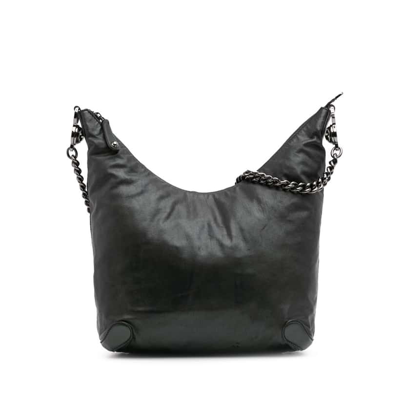 Gucci Medium Leather Galaxy Chain Hobo Green Leather Good condition - Front View