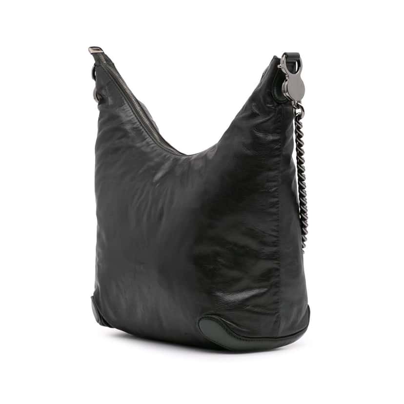 Gucci Medium Leather Galaxy Chain Hobo Green Leather Good condition - Back View