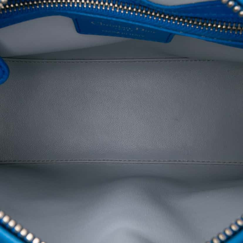 Dior Medium Bicolor Lambskin Cannage Lady Dior Blue Leather Very good condition - Model View