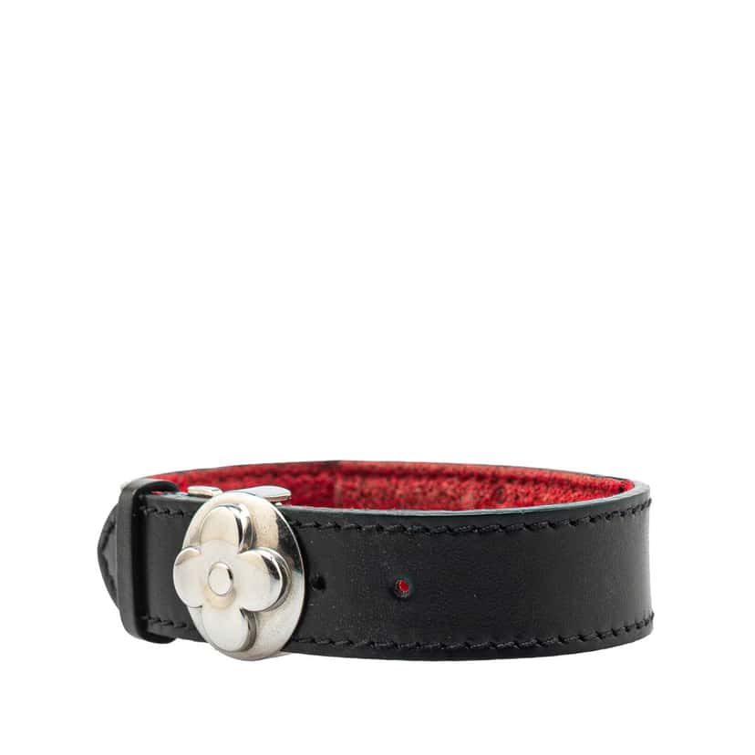 Louis Vuitton Leather Monogram Wish Bracelet Black Leather Good condition - Back View