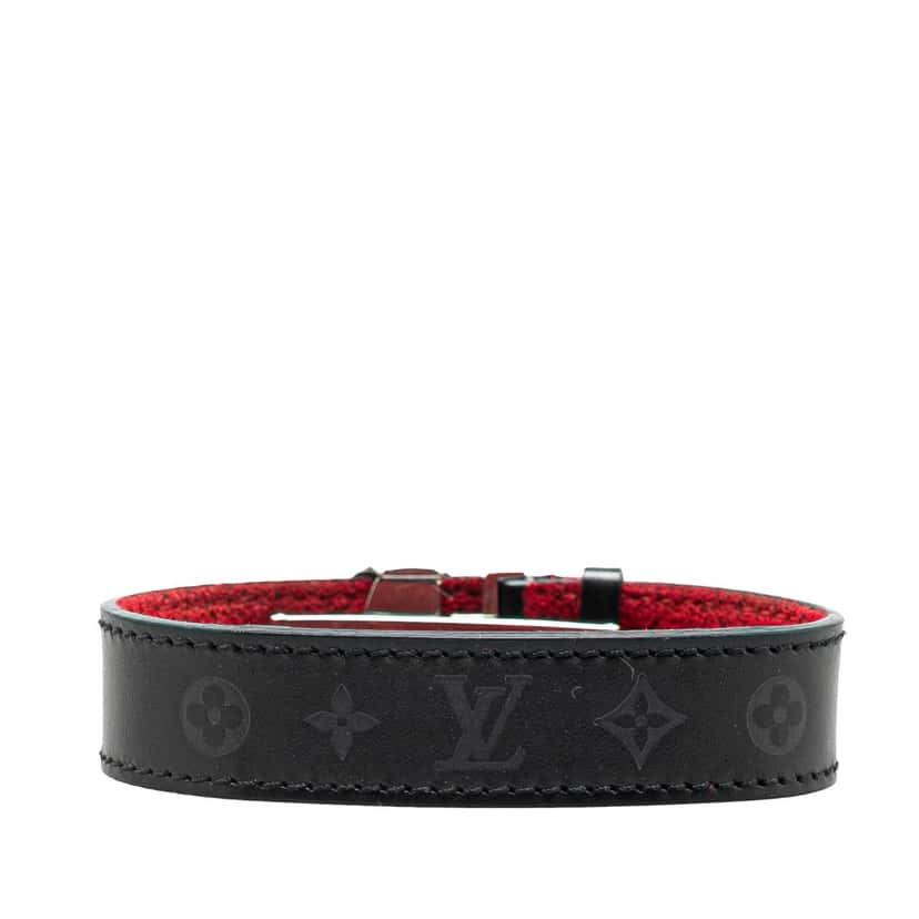 Louis Vuitton Leather Monogram Wish Bracelet Black Leather Good condition - Inside View