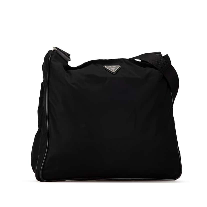 Prada Tessuto Zip Top Crossbody Black Good condition - Back View