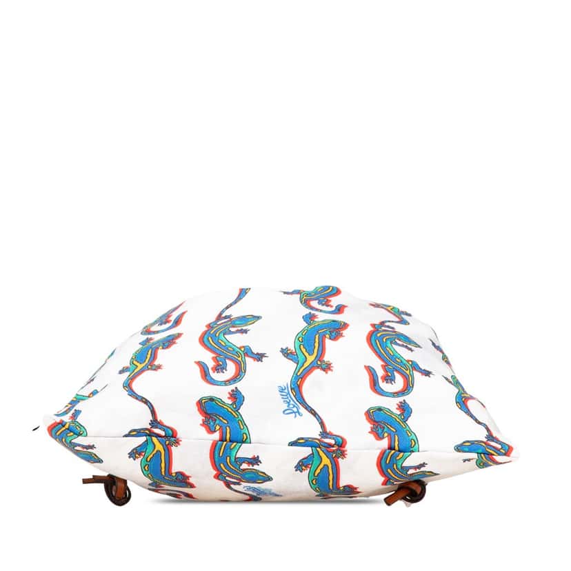 Loewe Paulas Ibiza Salamander Canvas Drawstring Pouch White Canvas Good condition - Inside View