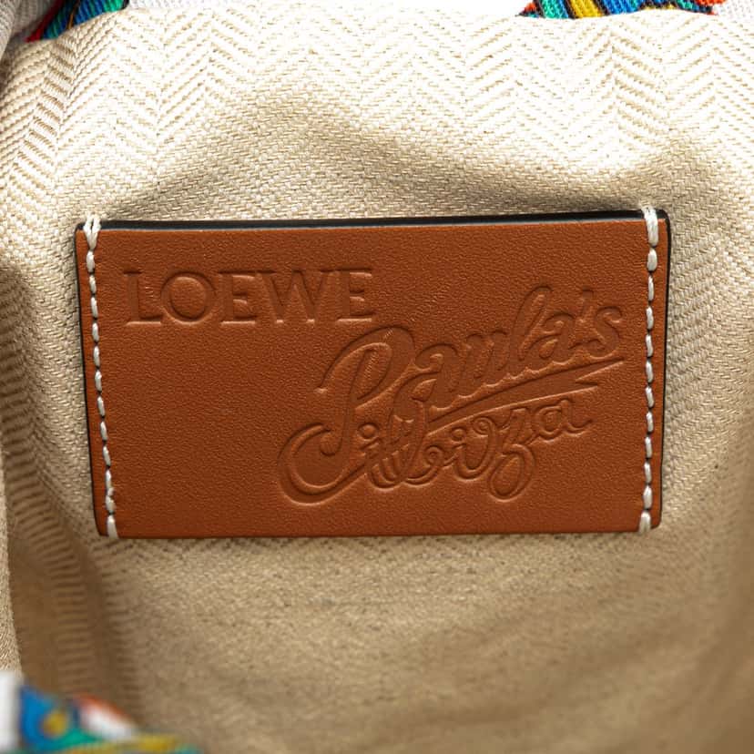 Loewe Paulas Ibiza Salamander Canvas Drawstring Pouch White Canvas Good condition - Box View