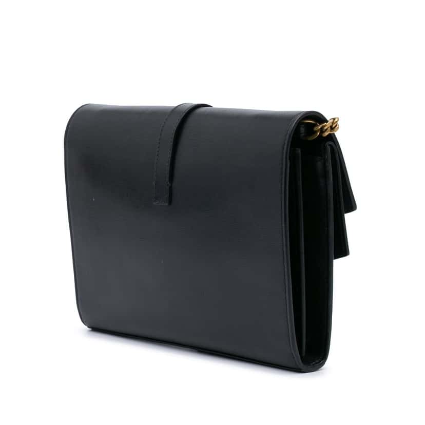 Saint Laurent Leather Monogram Sulpice Wallet on Chain Black Leather Good condition - Back View