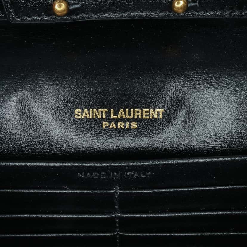 Saint Laurent Leather Monogram Sulpice Wallet on Chain Black Leather Good condition - Box View