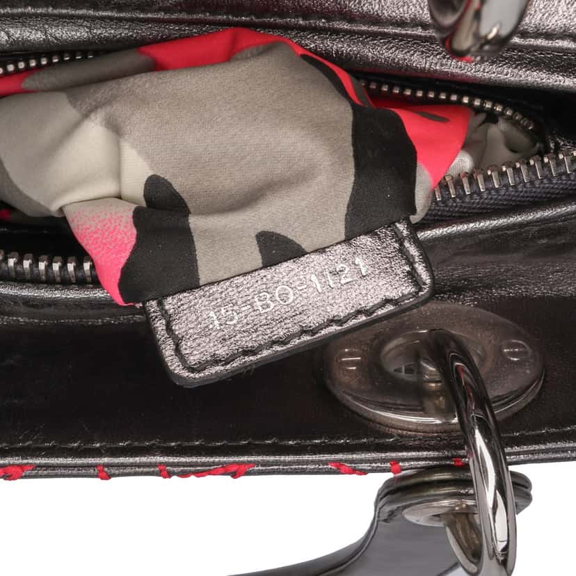 Dior Anselm Reyle Medium Metallic Lambskin Cannage Lady Dior Grey Leather Good condition - Box View