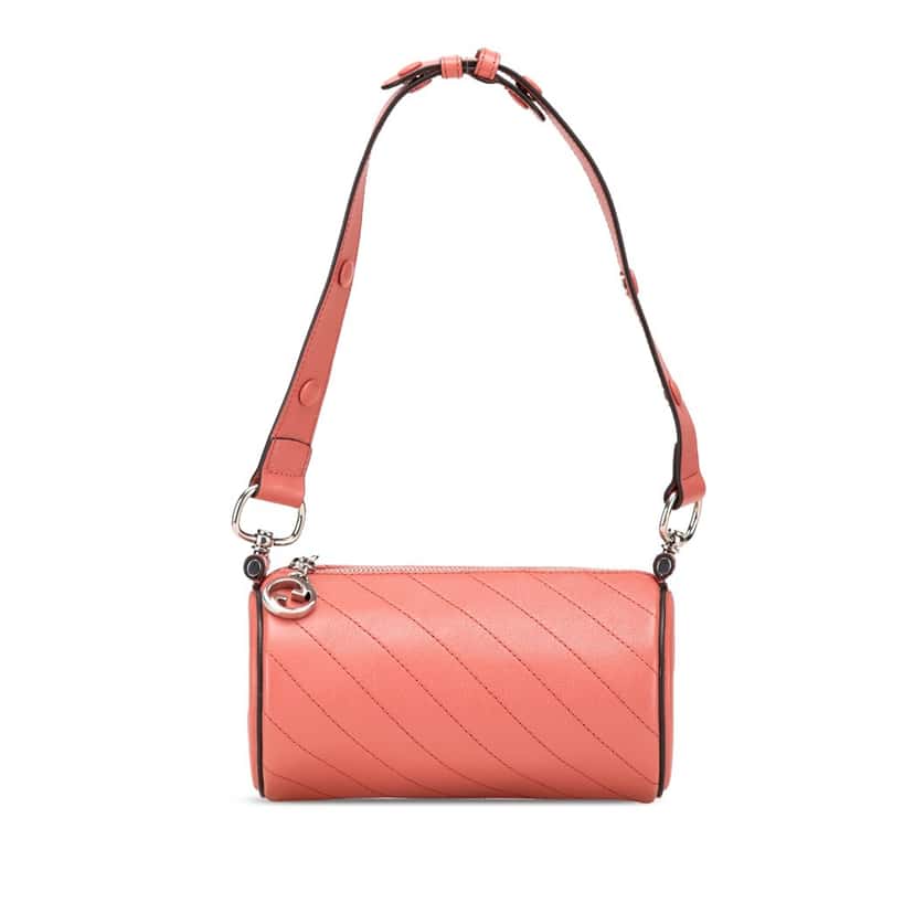 Gucci Mini Leather Blondie Barrel Shoulder Bag Pink Leather Good condition - Front View