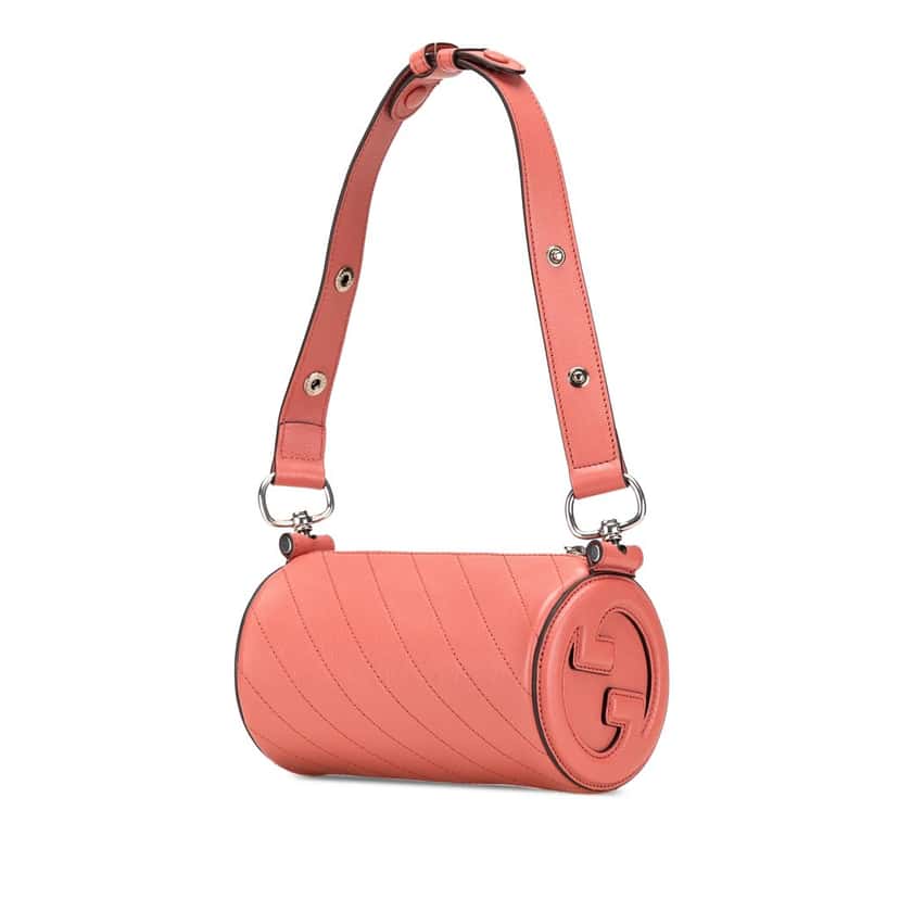 Gucci Mini Leather Blondie Barrel Shoulder Bag Pink Leather Good condition - Back View