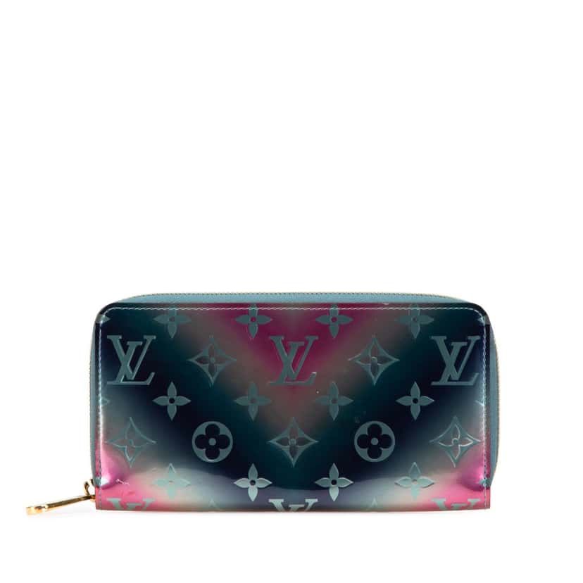 Louis Vuitton Metallic Monogram Vernis Degrade Zippy Long Wallet Blue Leather Good condition - Front View