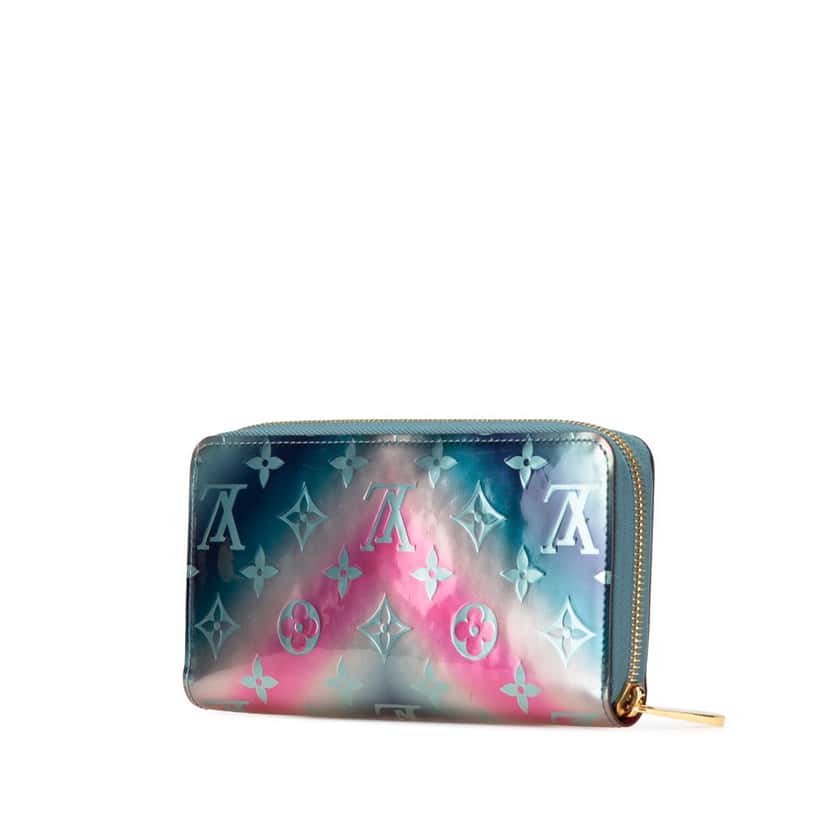 Louis Vuitton Metallic Monogram Vernis Degrade Zippy Long Wallet Blue Leather Good condition - Back View