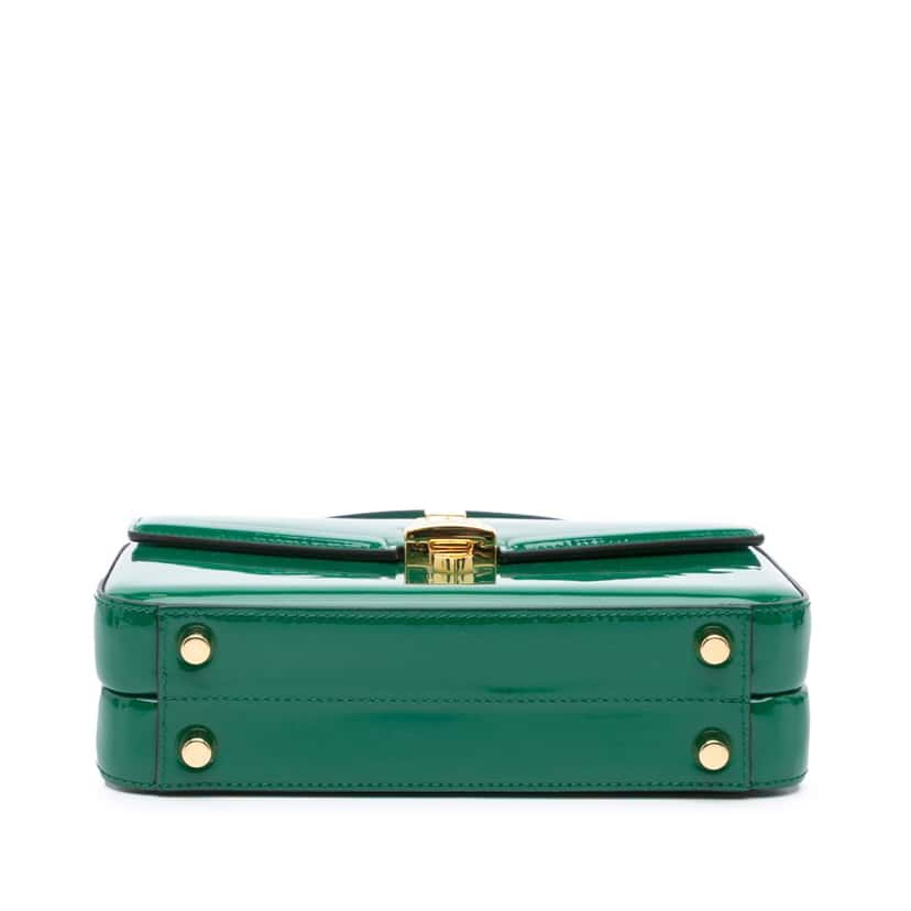 Gucci Patent Sylvie 1969 Satchel Green Leather Good condition - Inside View