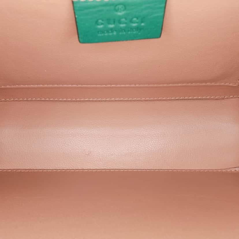 Gucci Patent Sylvie 1969 Satchel Green Leather Good condition - Model View