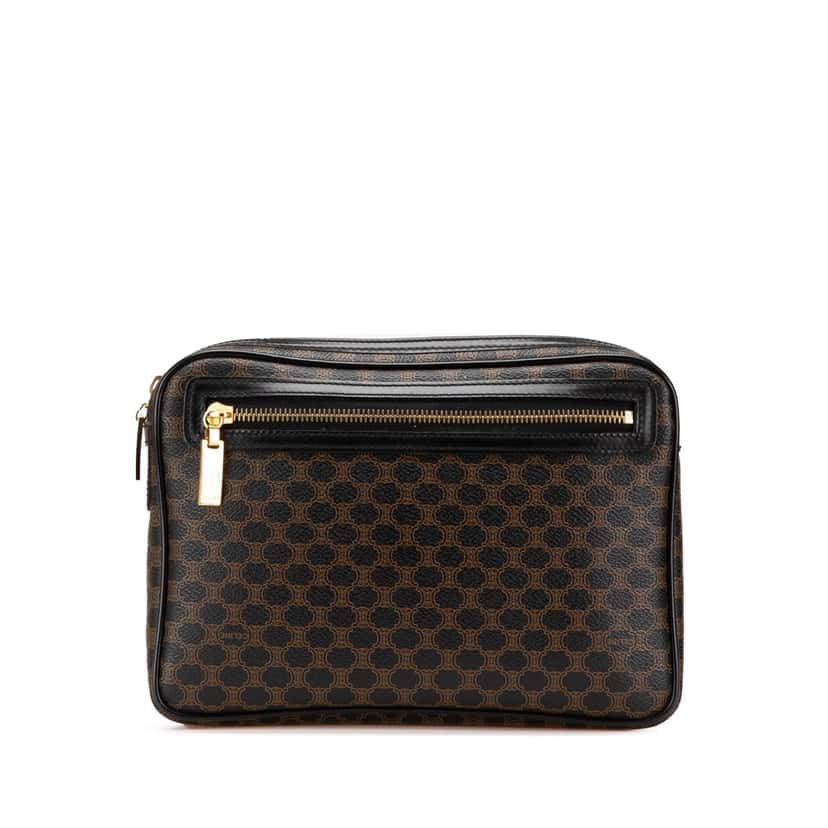 Celine Macadam Coated Canvas Clutch Black Canvas Good condition - Front View