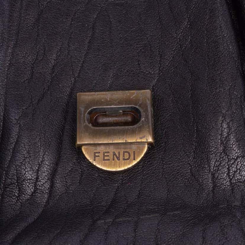 Fendi Large Leather B Bis Top Handle Bag Black Leather Good condition - Box View