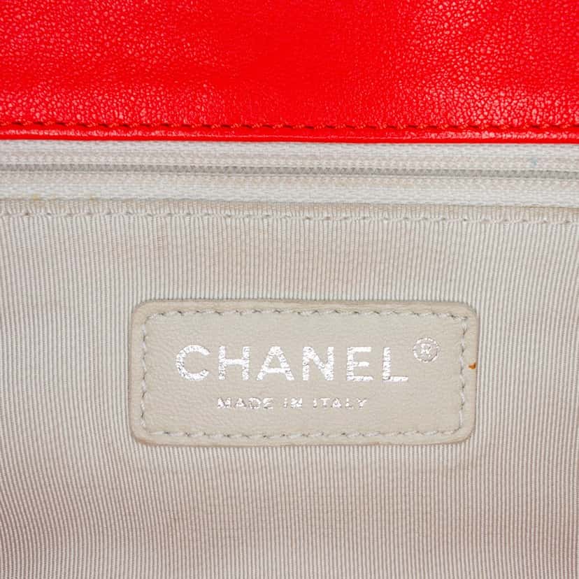 Chanel Maxi Washed Lambskin Chain Around Flap Red Leather Good condition - Box View