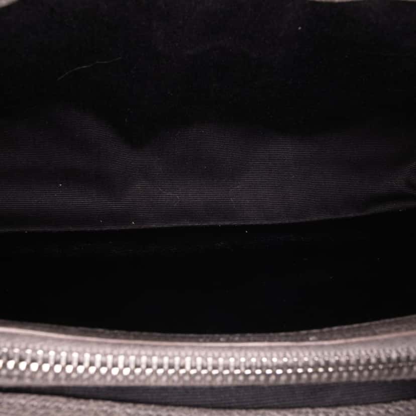 Saint Laurent Medium Quilted Chevron Sheepskin College Satchel Grey Leather Good condition - Model View