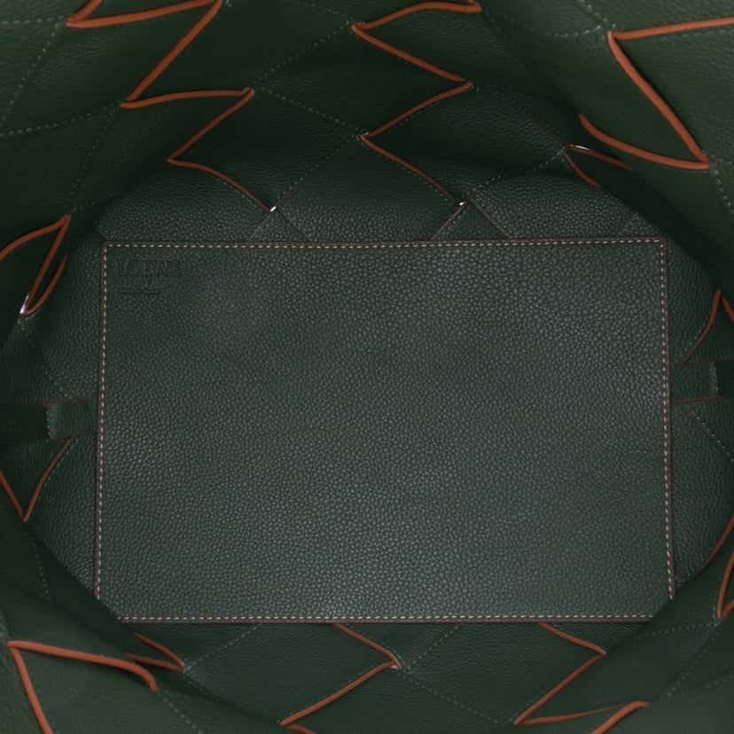 Loewe Small Woven Leather Surplus Basket Bag Green Leather Good condition - Model View