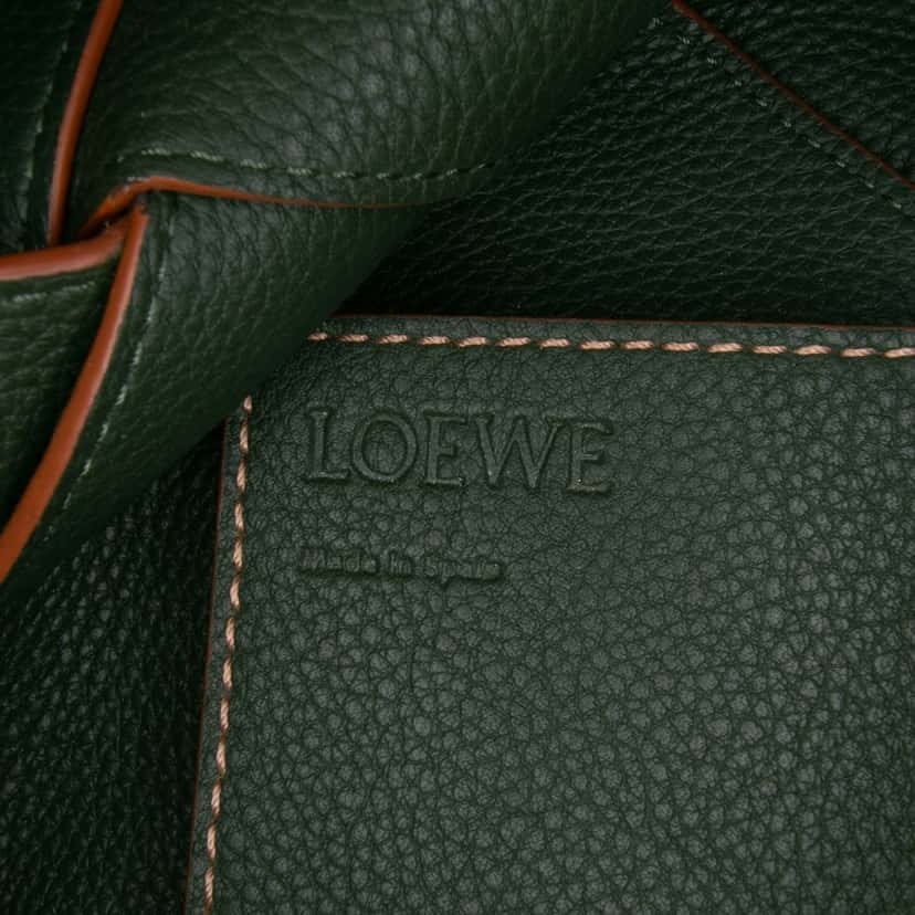 Loewe Small Woven Leather Surplus Basket Bag Green Leather Good condition - Box View
