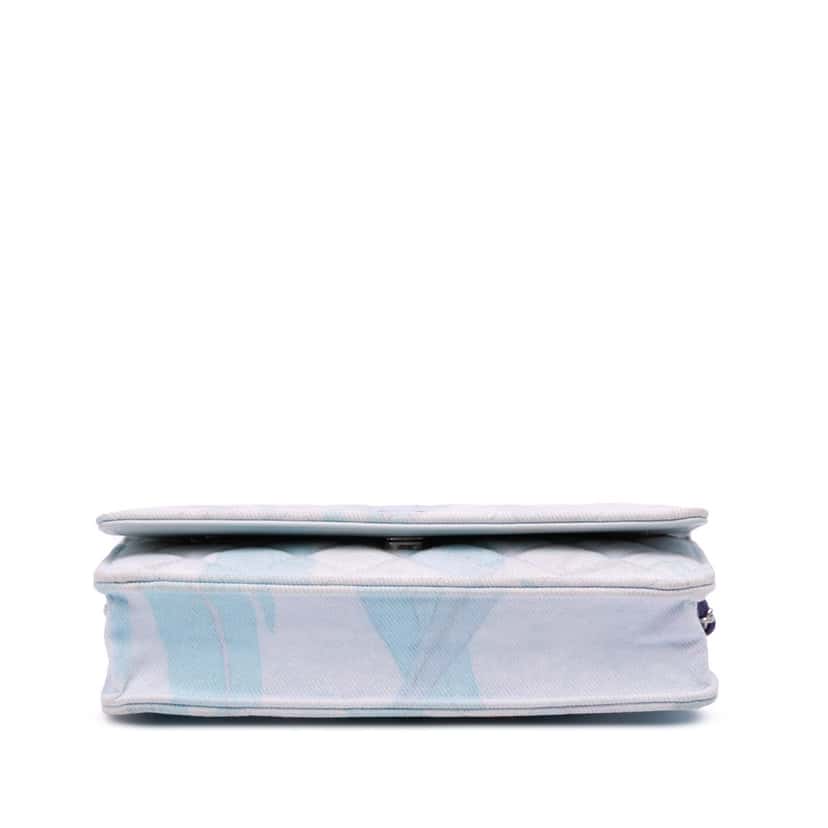 Chanel CC Quilted Canvas Jungle Jeans Wallet on Chain White Canvas Very good condition - Inside View