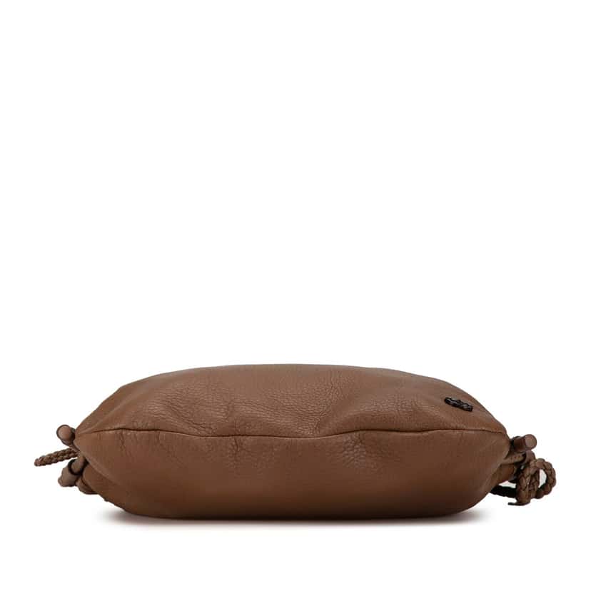 Gucci Medium Leather Interlocking G Braided Strap Crossbody Brown Leather Good condition - Inside View