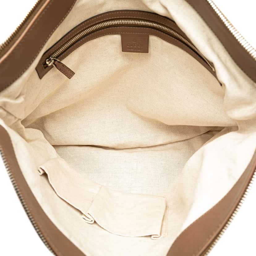 Gucci Medium Leather Interlocking G Braided Strap Crossbody Brown Leather Good condition - Model View
