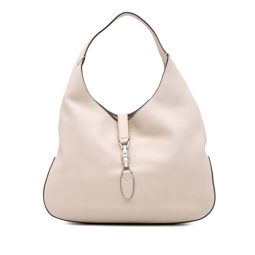 Gucci Calfskin Soft Jackie Hobo White Leather Good condition - Front View