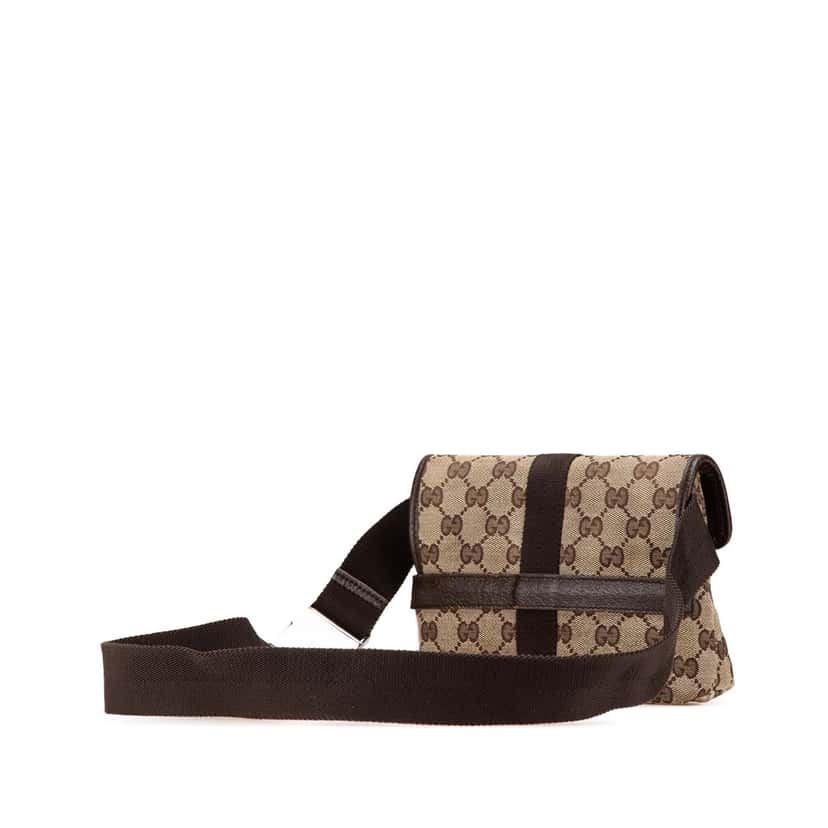 Gucci GG Canvas Belt Bag Brown Canvas Good condition - Back View