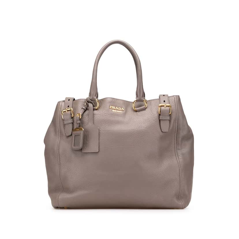 Prada Cervo Tote Brown Leather Good condition - Front View