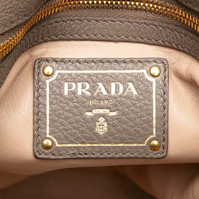 Prada Cervo Tote Brown Leather Good condition - Box View