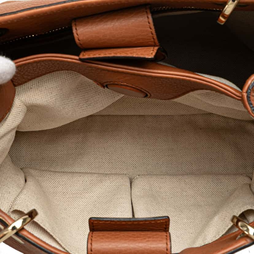 Gucci Small Calfskin Bamboo Shopper Satchel Brown Leather Good condition - Box View