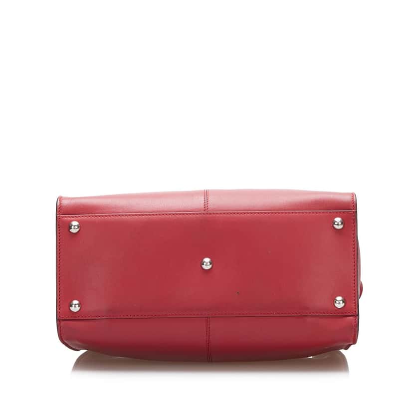 Fendi Medium Peekaboo X-Lite Red Leather Good condition - Model View