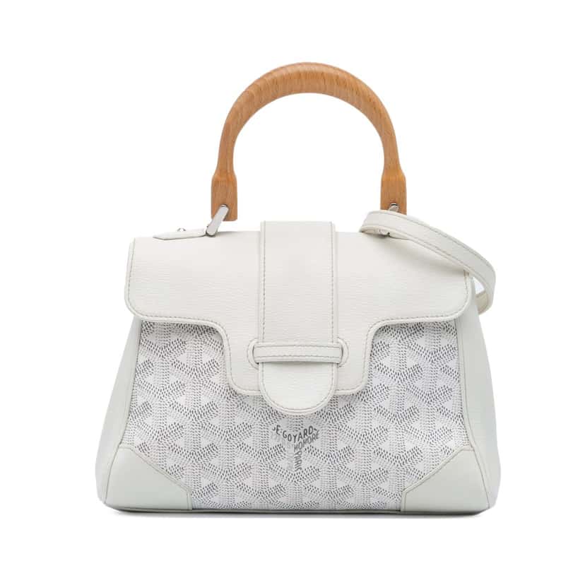 Goyard Mini Goyardine Saigon Souple White Canvas Good condition - Front View