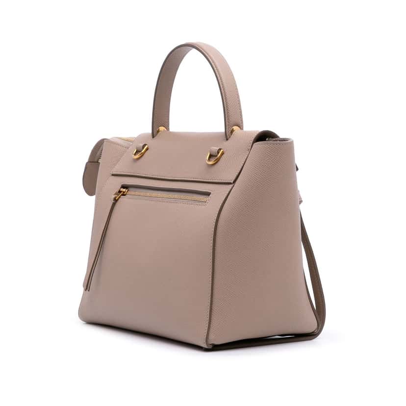 Celine Micro Grained Calfskin Belt Bag Brown Leather Good condition - Back View