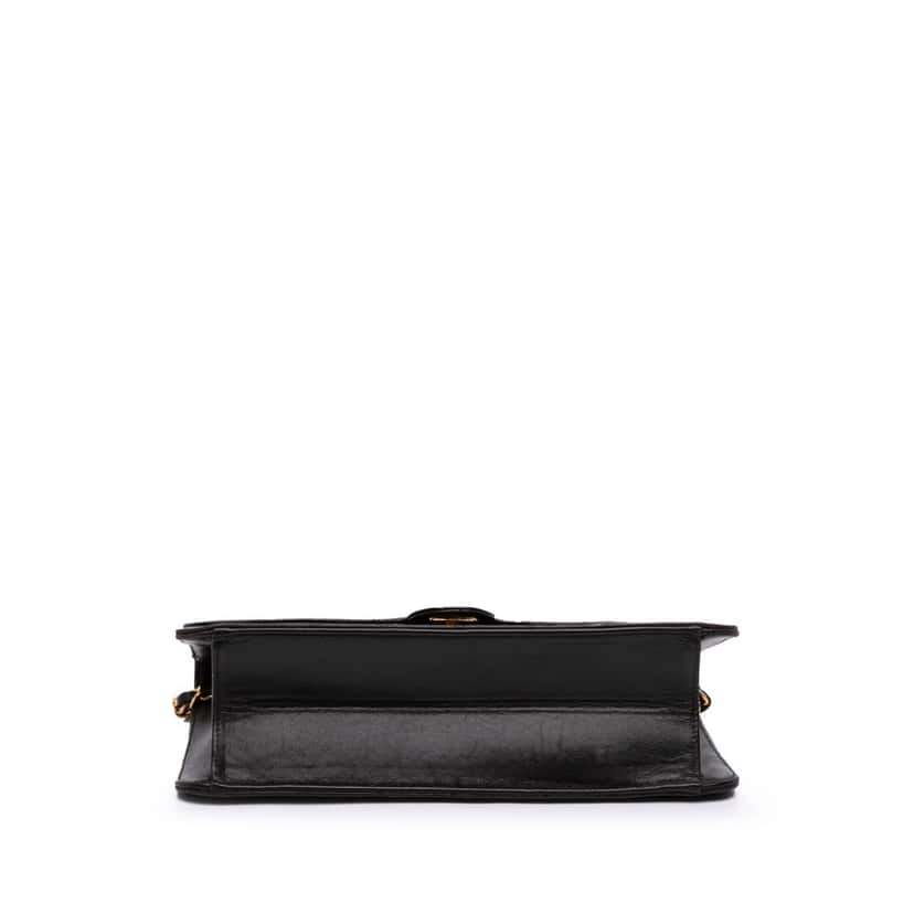 Chanel Medium CC Quilted Lambskin Half Single Flap Black Leather Good condition - Inside View