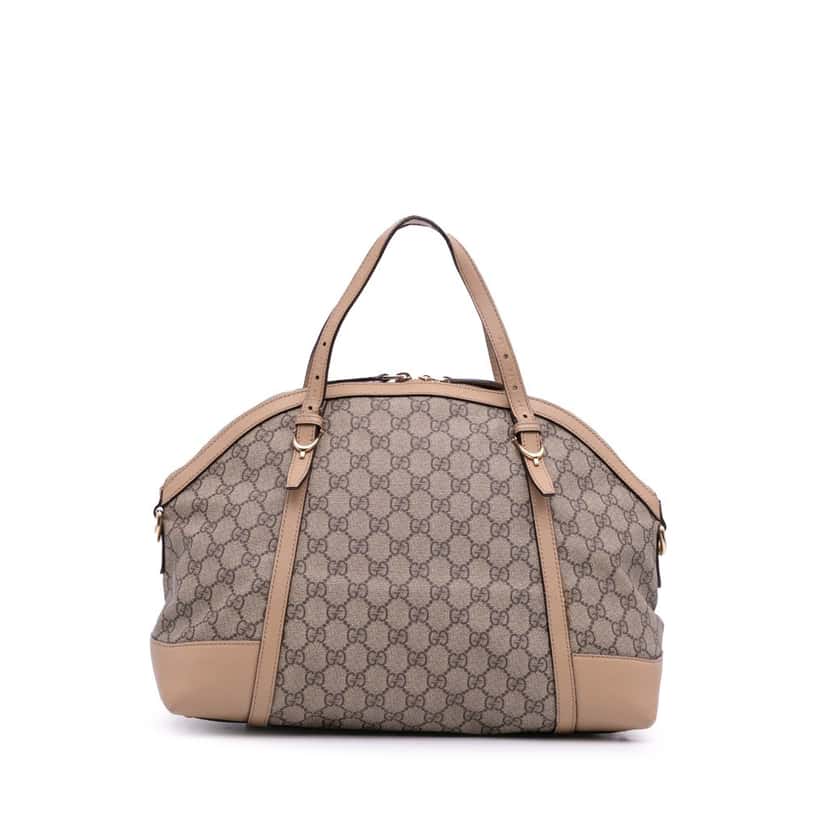 Gucci Large GG Supreme Nice Dome Satchel Brown Canvas Good condition - Front View
