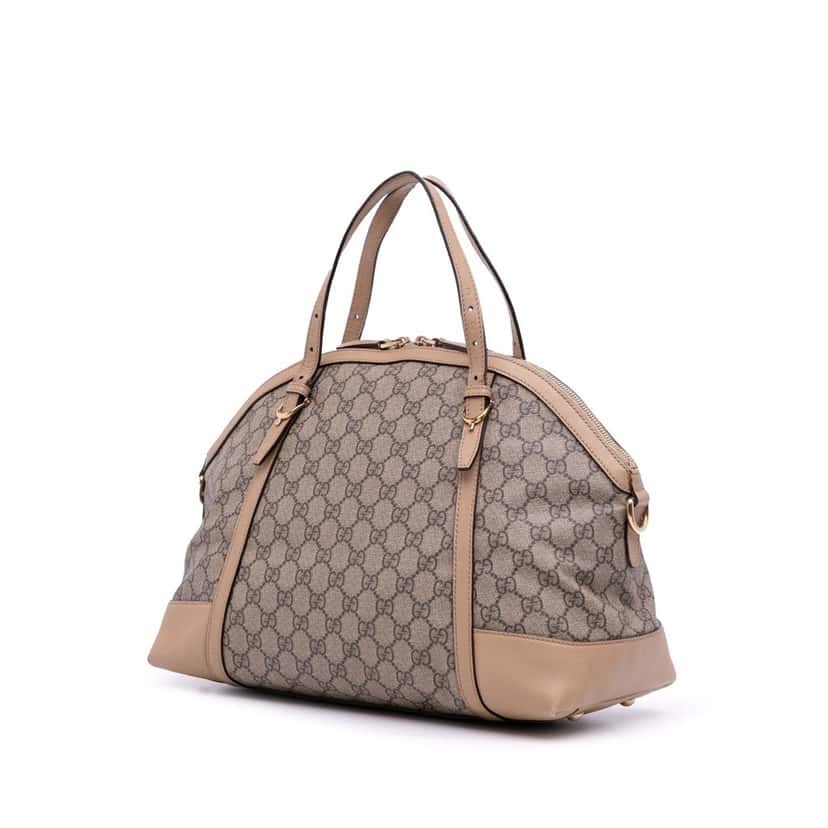 Gucci Large GG Supreme Nice Dome Satchel Brown Canvas Good condition - Back View