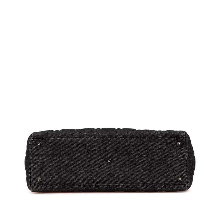 Dior Large Denim Cannage Lady Dior Black Denim Good condition - Inside View