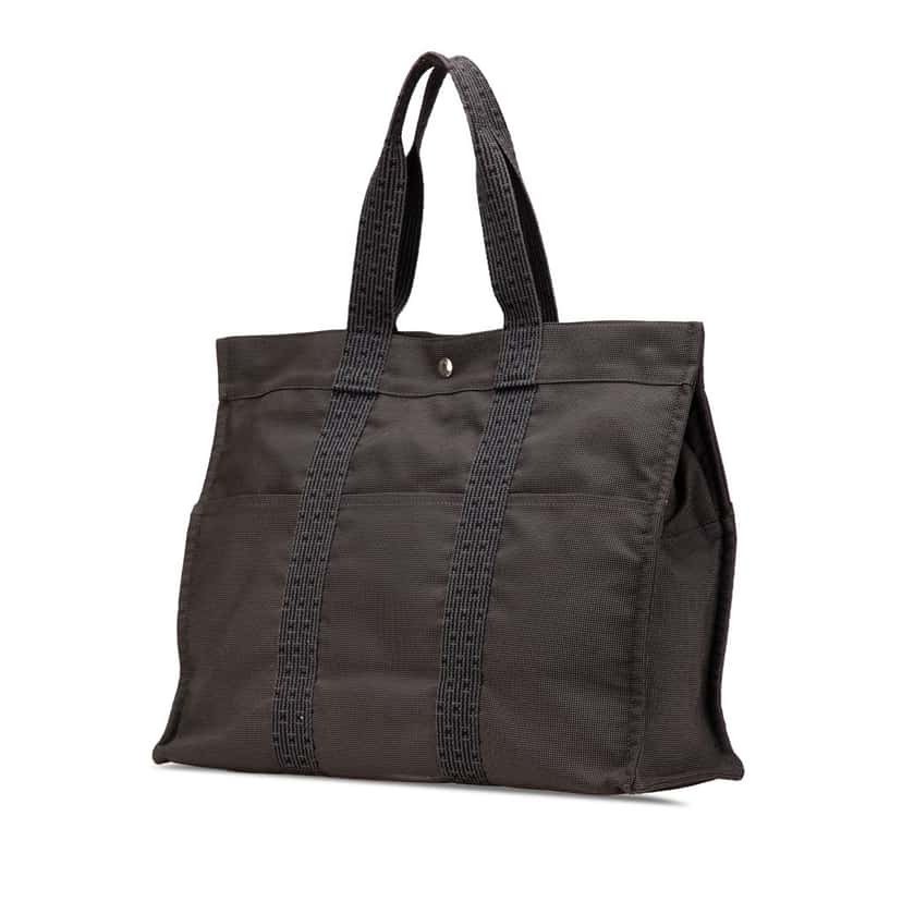 Hermès Canvas Herline GM Grey Canvas Good condition - Back View