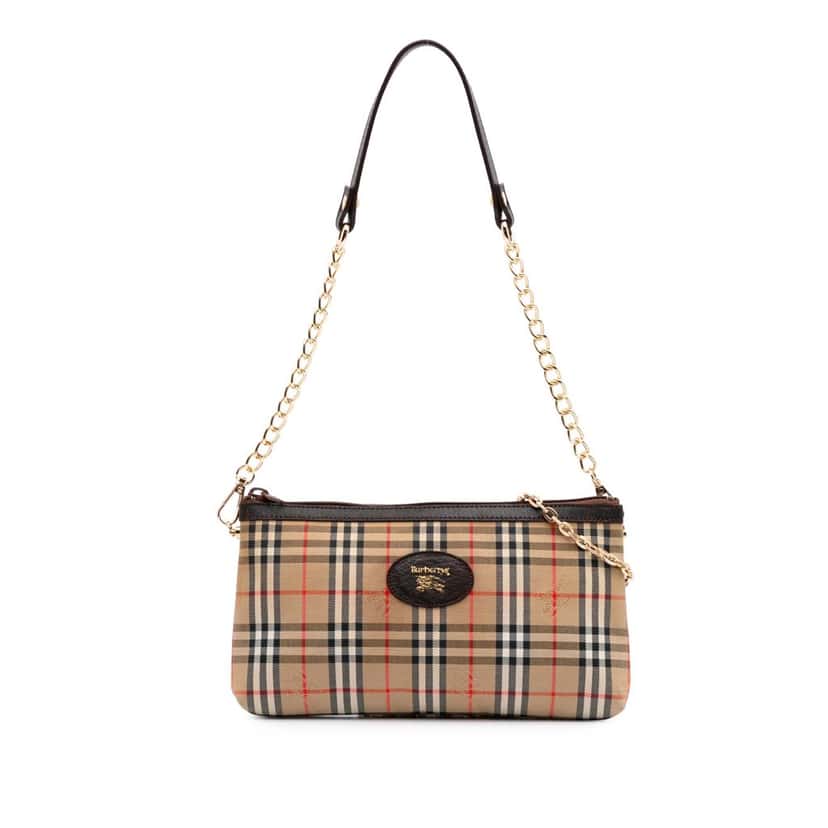 Burberry Haymarket Check Canvas Crossbody Brown Canvas Good condition - Front View