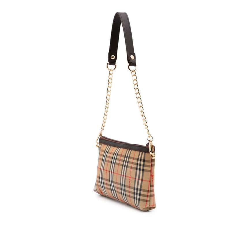 Burberry Haymarket Check Canvas Crossbody Brown Canvas Good condition - Back View