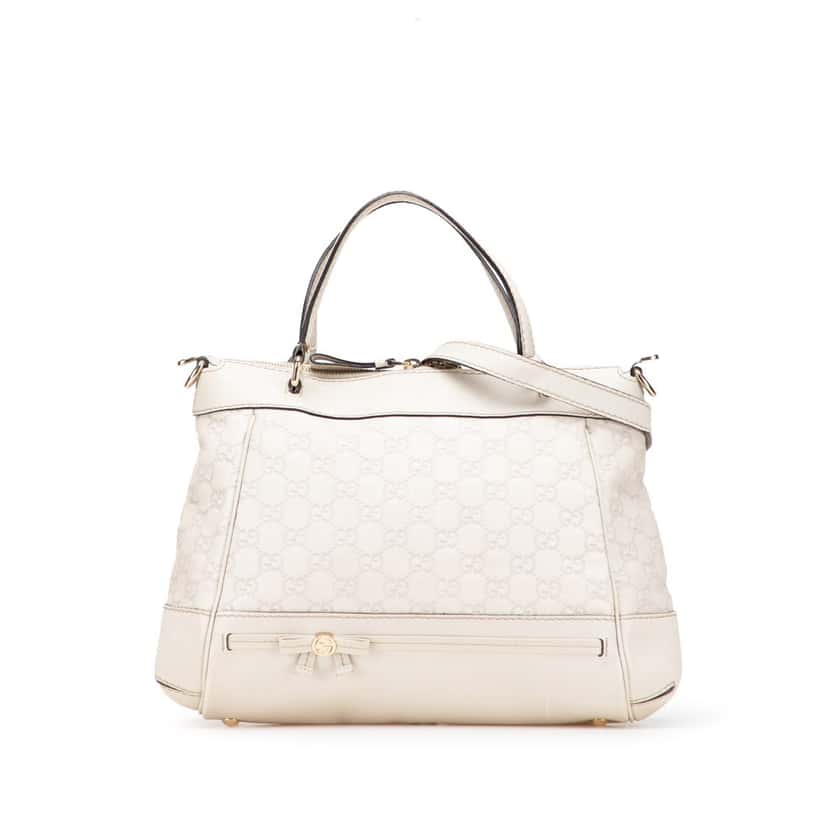 Gucci Guccissima Mayfair Satchel White Leather Good condition - Front View