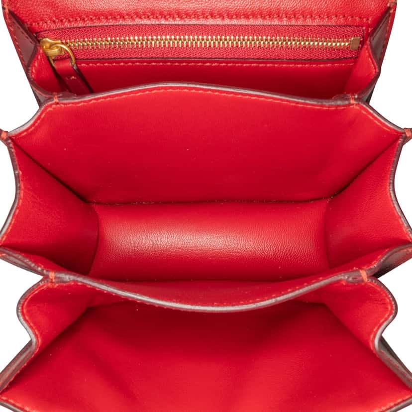 Celine Small Calfskin Classic Box Red Leather Good condition - Box View
