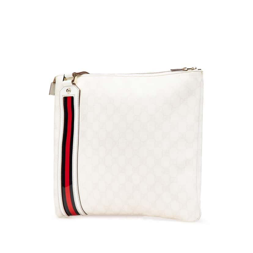 Gucci GG Supreme Web Crossbody White Canvas Very good condition - Back View
