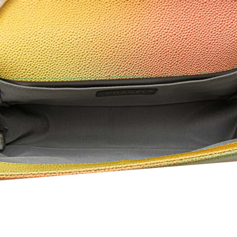 Chanel Old Medium Quilted Caviar Rainbow Boy Flap MultiColor Leather Good condition - Model View