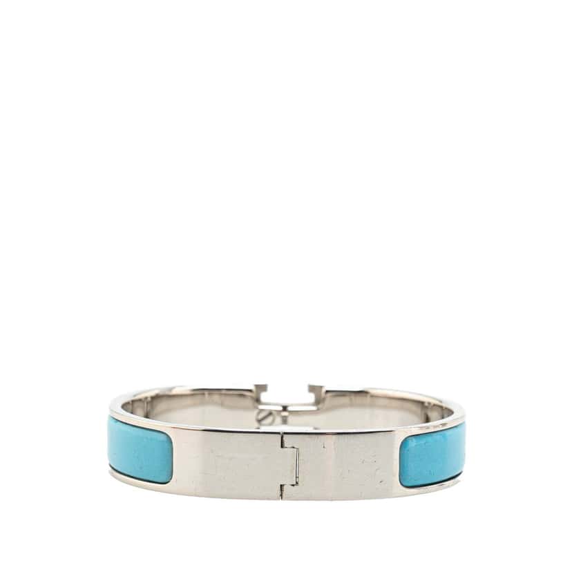 Hermès Narrow Enamel Clic H Bracelet PM Blue Good condition - Inside View