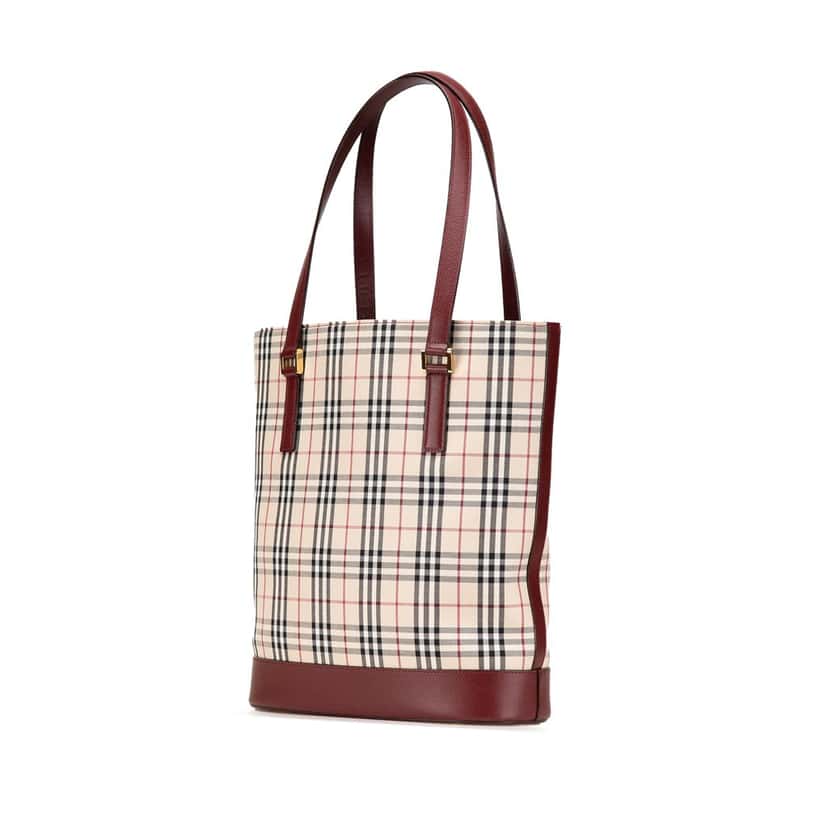 Burberry House Check Canvas Tote Brown Canvas Good condition - Back View