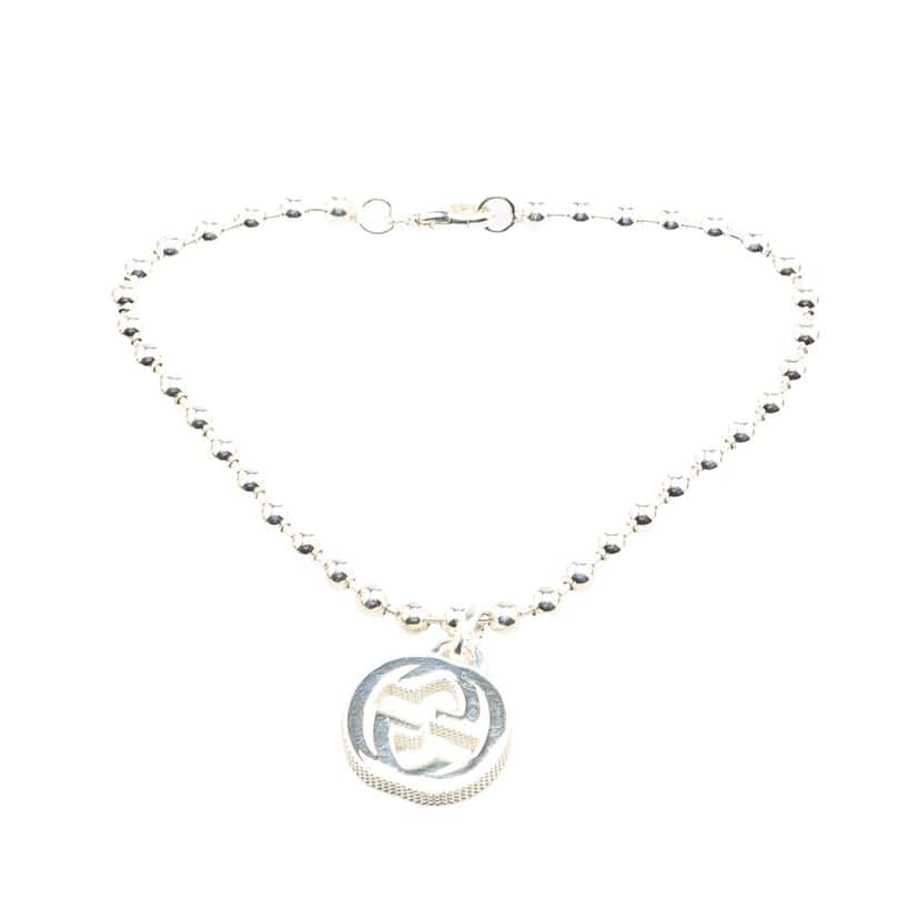 Gucci Sterling Silver Interlocking G Charm Bracelet Silver Silver Good condition - Front View