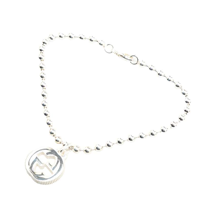 Gucci Sterling Silver Interlocking G Charm Bracelet Silver Silver Good condition - Back View