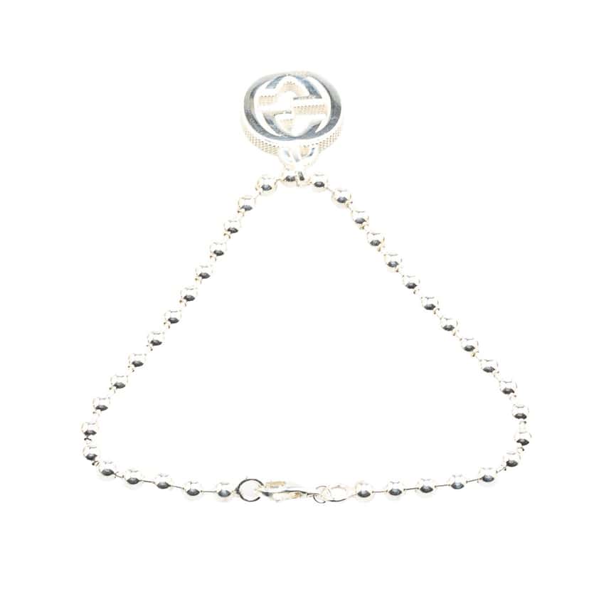Gucci Sterling Silver Interlocking G Charm Bracelet Silver Silver Good condition - Inside View